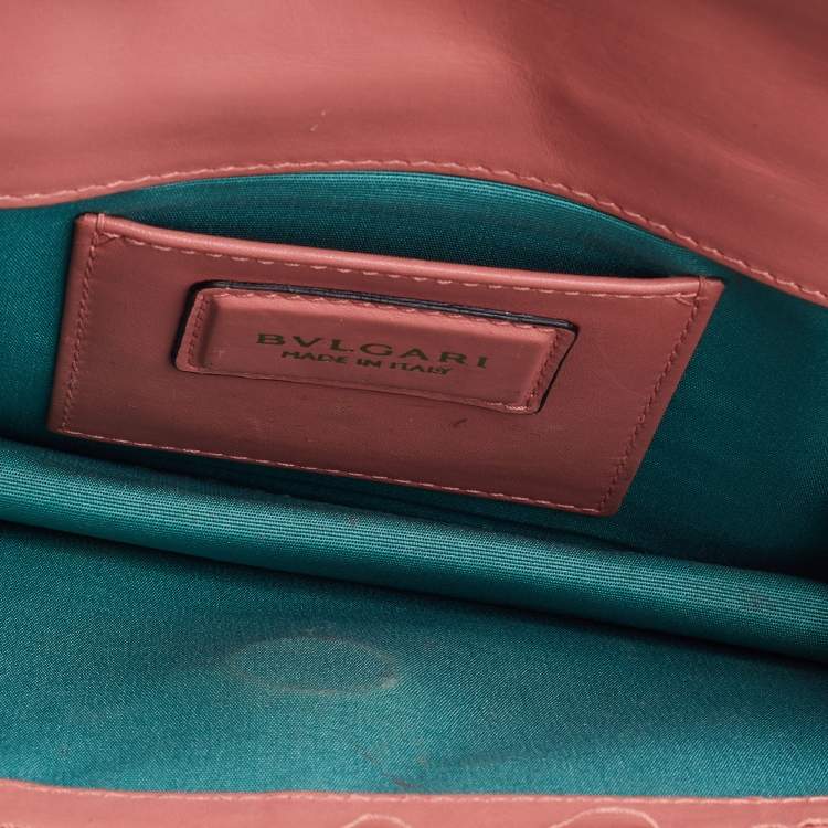 Pre Owned Bvlgari Peach Leather Serpenti Forever Crossbody Bag