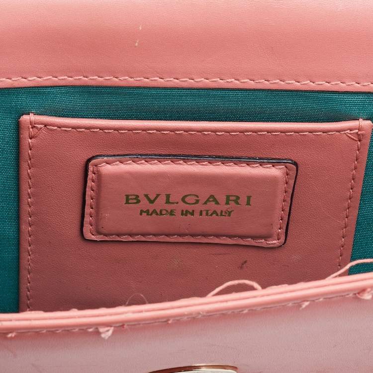 Pre Owned Bvlgari Peach Leather Serpenti Forever Crossbody Bag