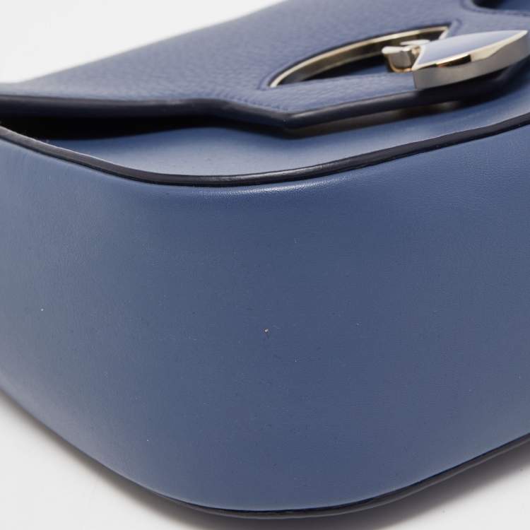 Pre Owned Bvlgari Blue Leather Divas' Dream Shoulder Bag