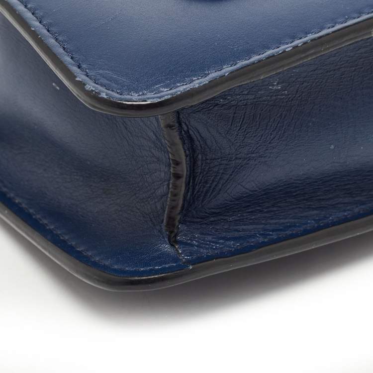 Pre Owned Bvlgari Navy Blue Leather Small Serpenti Forever Shoulder Bag