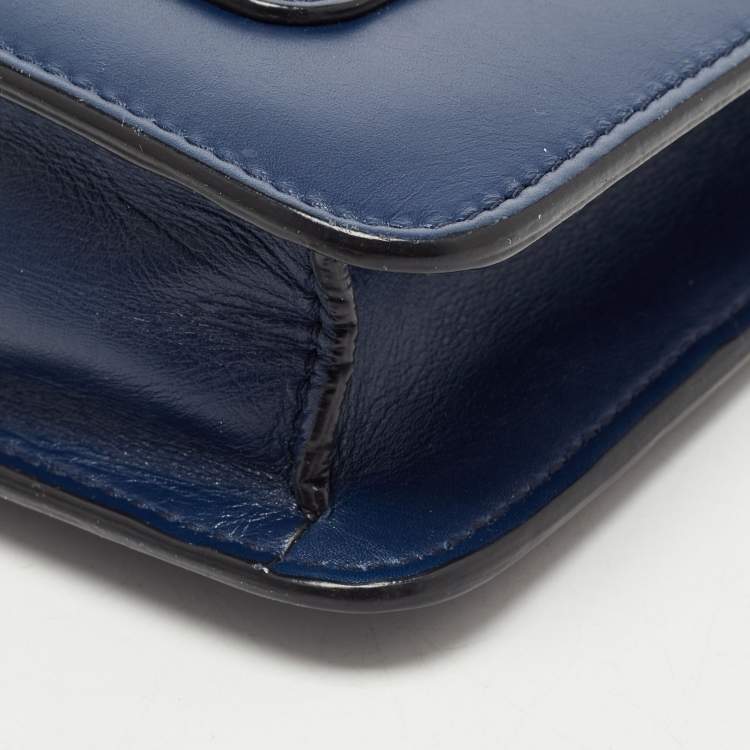 Pre Owned Bvlgari Navy Blue Leather Small Serpenti Forever Shoulder Bag