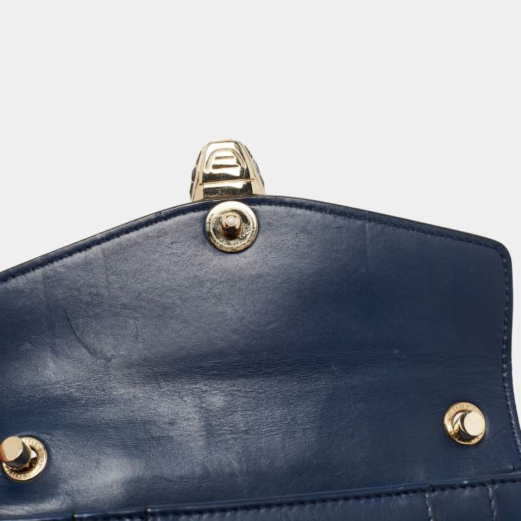 Pre Owned Bvlgari Navy Blue Leather Small Serpenti Forever Shoulder Bag
