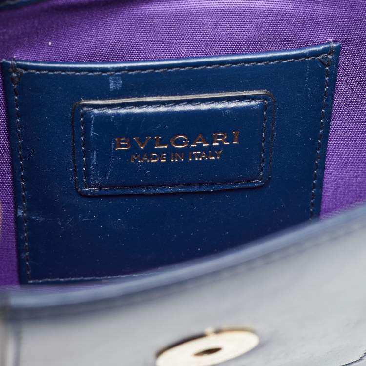 Pre Owned Bvlgari Navy Blue Leather Small Serpenti Forever Shoulder Bag