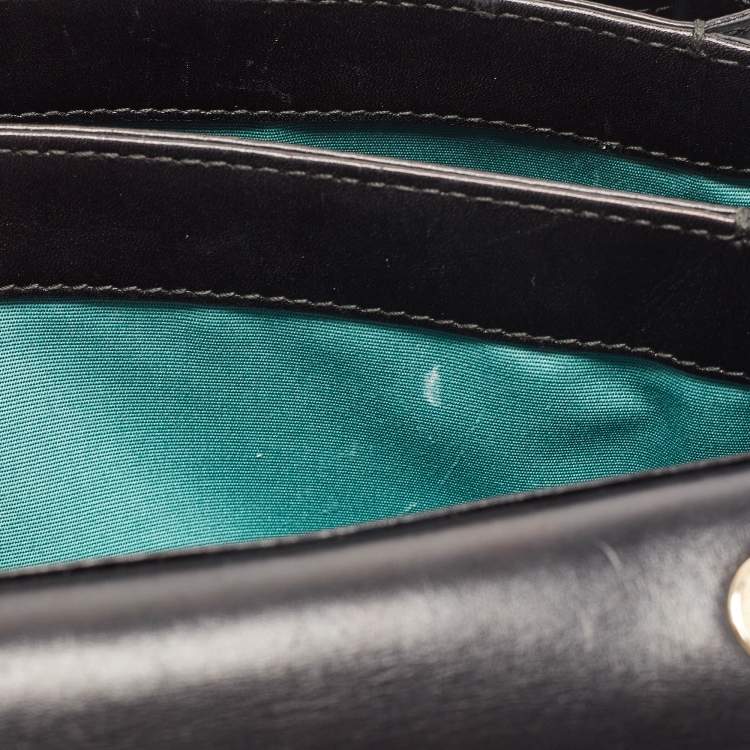 Pre Owned Bvlgari Black Leather and Perspex Flap Cover Shoulder Bag