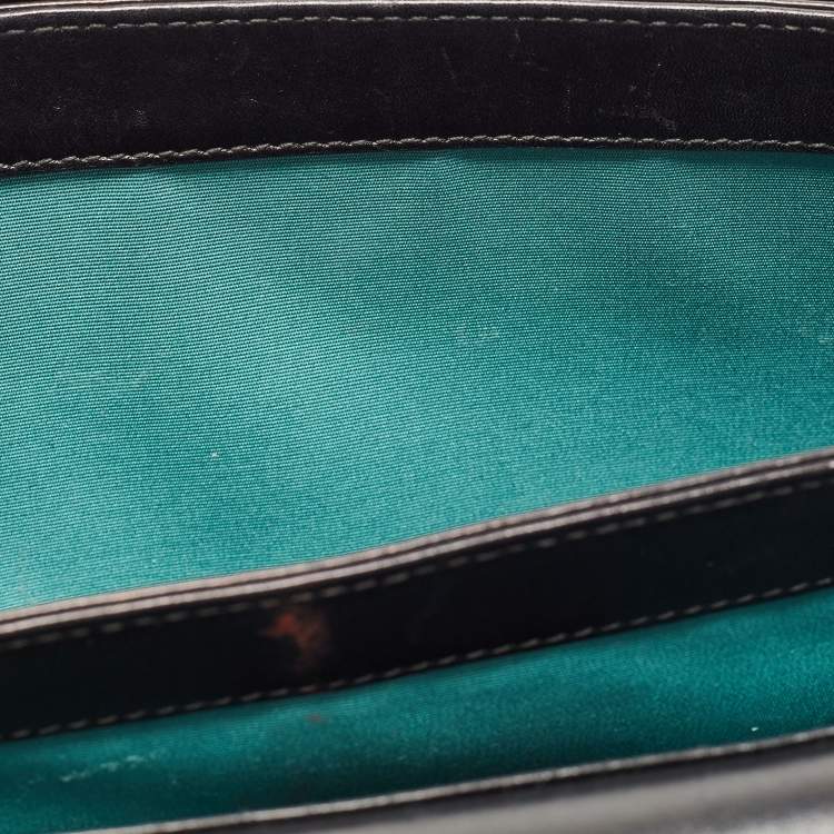 Pre Owned Bvlgari Black Leather and Perspex Flap Cover Shoulder Bag