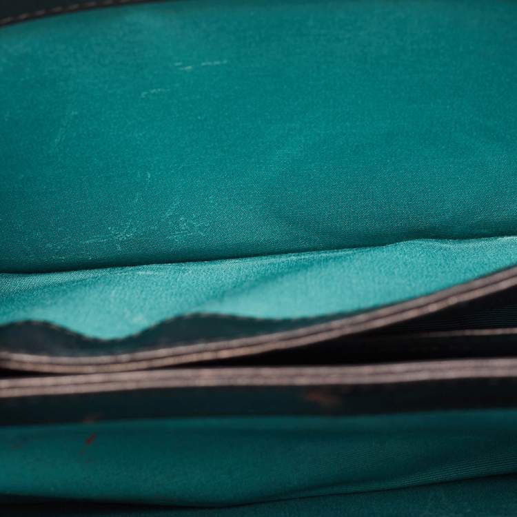 Pre Owned Bvlgari Black Leather and Perspex Flap Cover Shoulder Bag