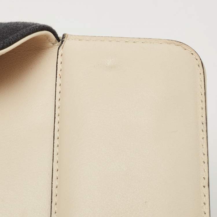 Pre Owned Bvlgari Black/Cream Leather And Canvas Isabella Rossellini Top Handle Bag