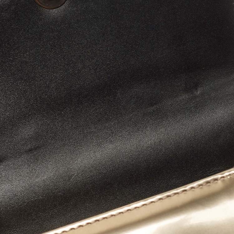 Pre Owned Bvlgari Rose Gold Patent Leather Serpenti Forever Top Handle Bag
