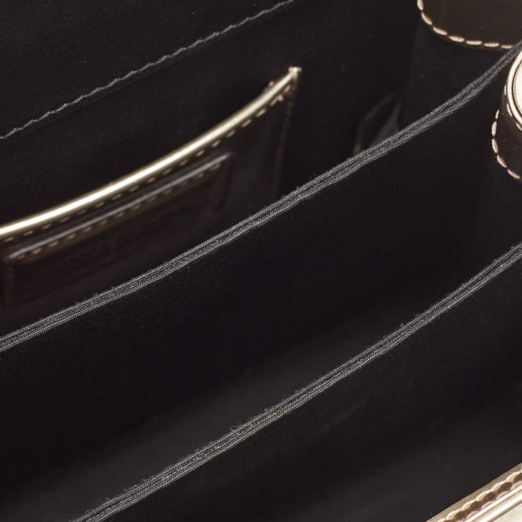 Pre Owned Bvlgari Rose Gold Patent Leather Serpenti Forever Top Handle Bag