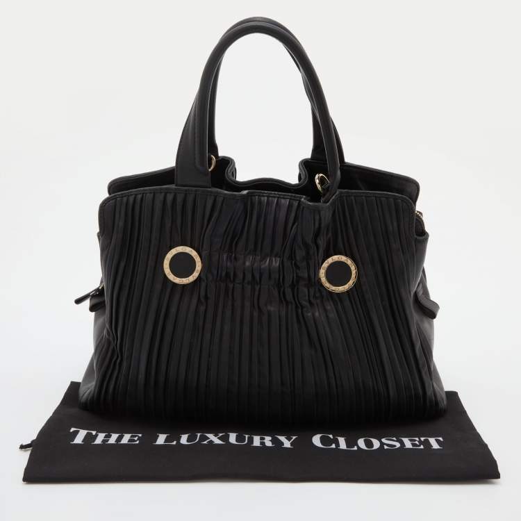 Pre Owned Bvlgari Black Leather Twistino Tina Satchel 