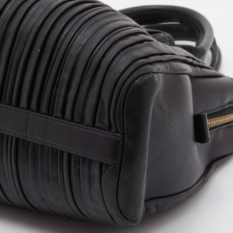 Pre Owned Bvlgari Black Leather Twistino Tina Satchel 