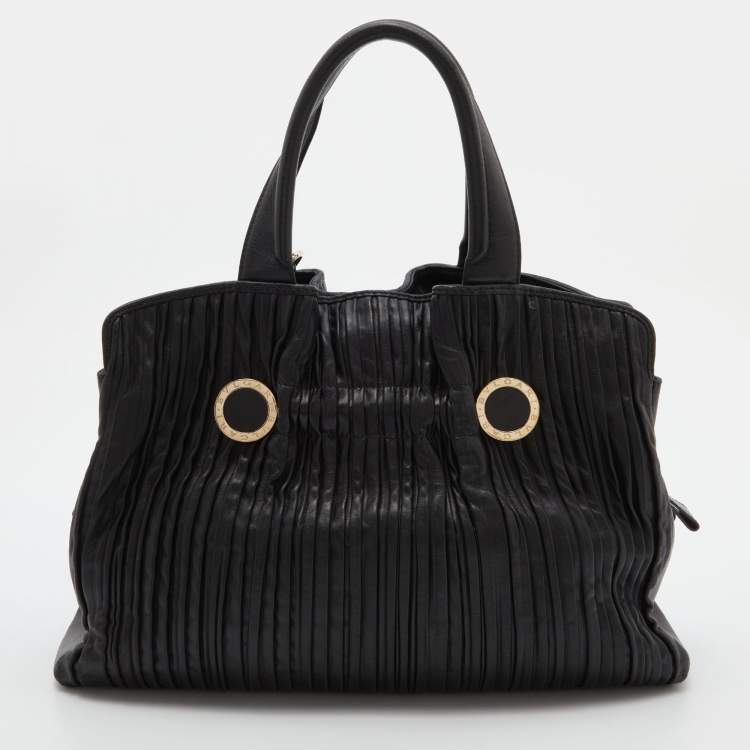 Pre Owned Bvlgari Black Leather Twistino Tina Satchel 