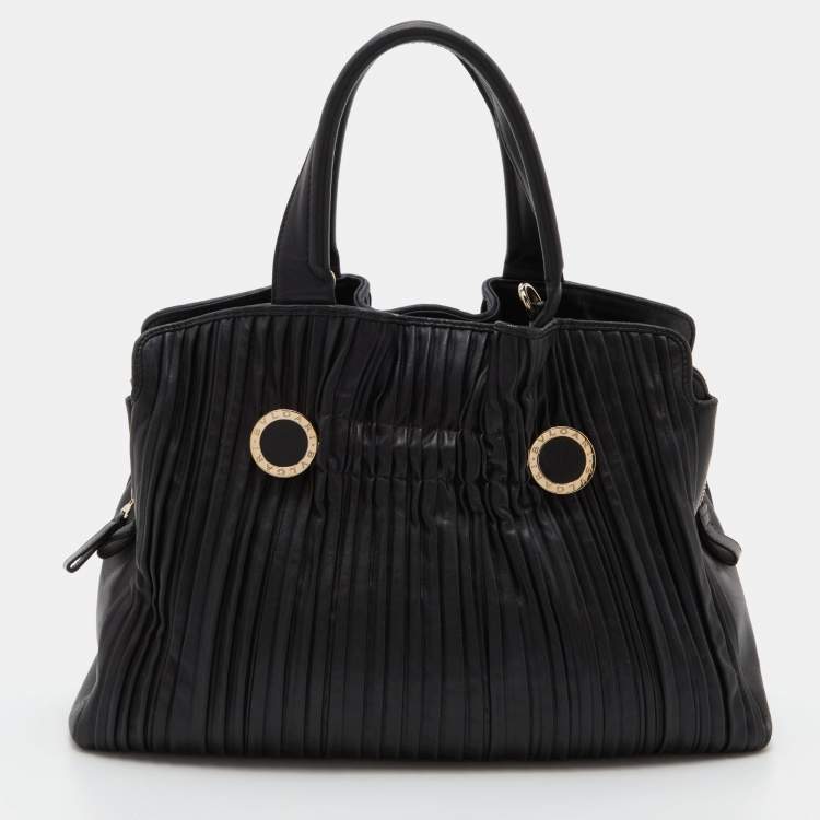 Pre Owned Bvlgari Black Leather Twistino Tina Satchel 