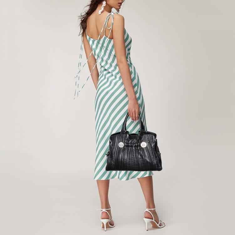 Pre Owned Bvlgari Black Leather Twistino Tina Satchel 
