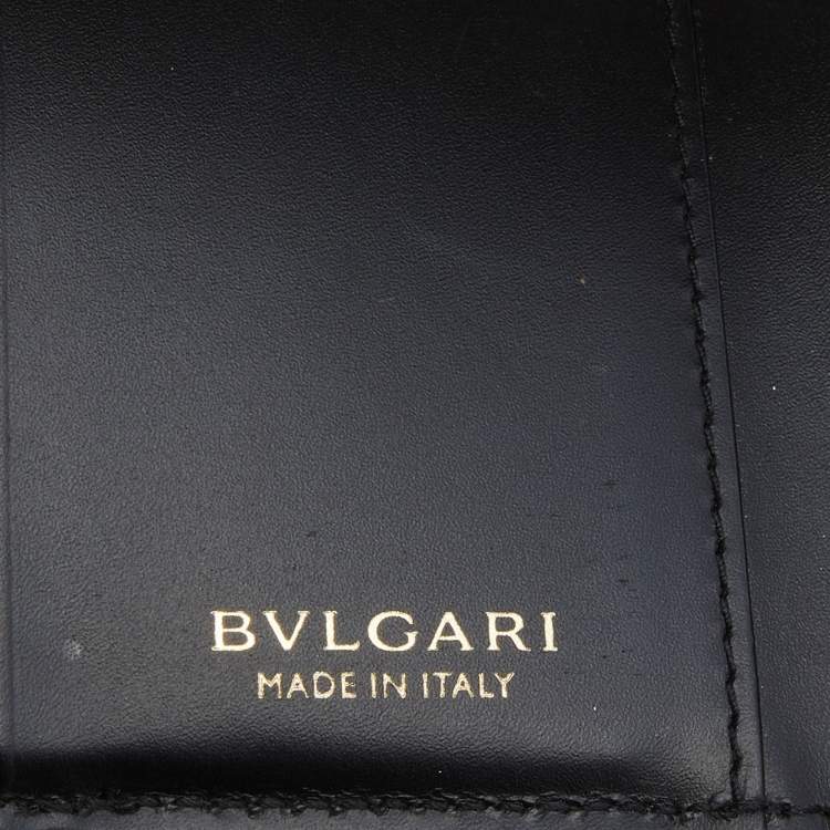 Pre Owned Bvlgari Black Leather B-Zero1 Trifold Wallet