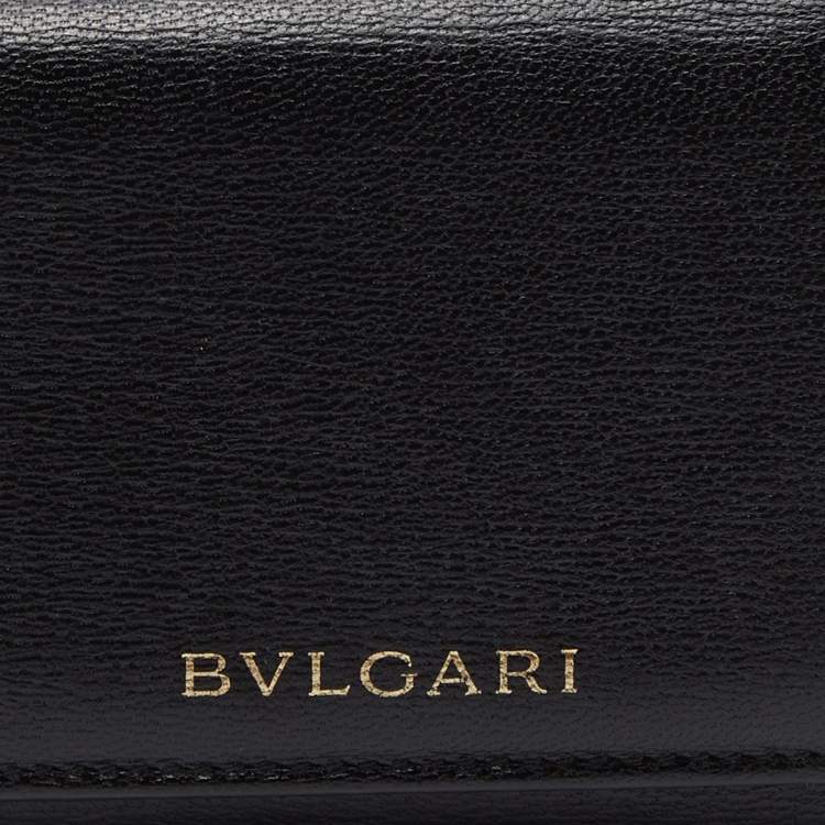Pre Owned Bvlgari Black Leather B-Zero1 Trifold Wallet