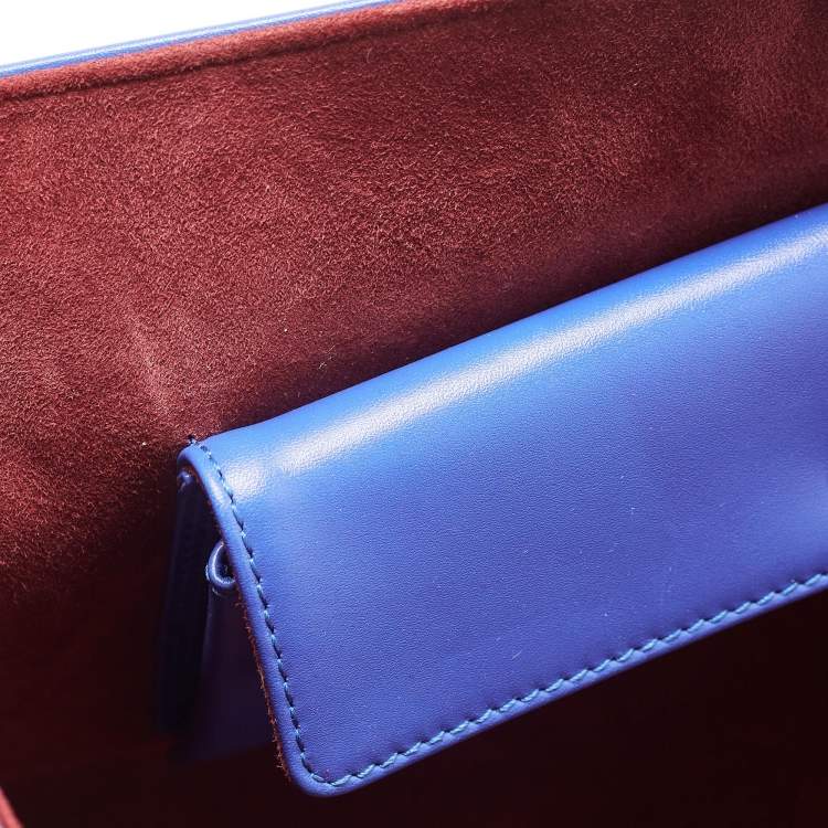Pre Owned Bvlgari Blue Leather Scaglie Serpenti Tote