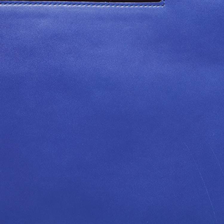 Pre Owned Bvlgari Blue Leather Scaglie Serpenti Tote
