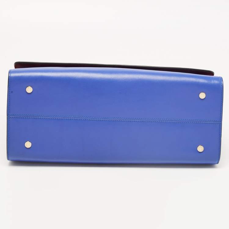 Pre Owned Bvlgari Blue Leather Scaglie Serpenti Tote