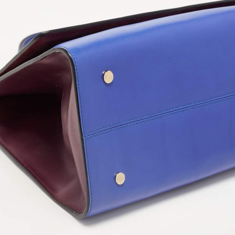 Pre Owned Bvlgari Blue Leather Scaglie Serpenti Tote