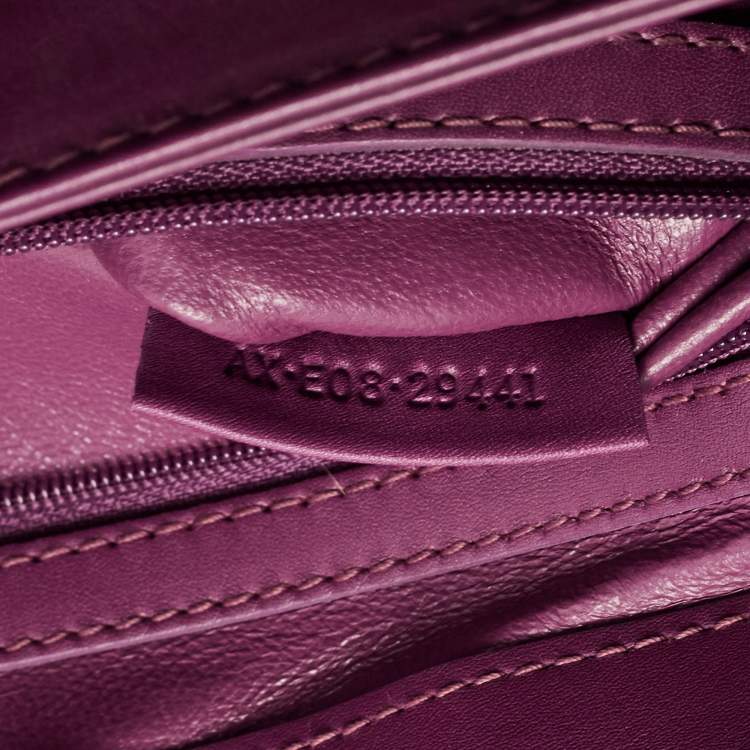 Pre Owned Bvlgari Purple Pleated Leather Twistino Tina Tote