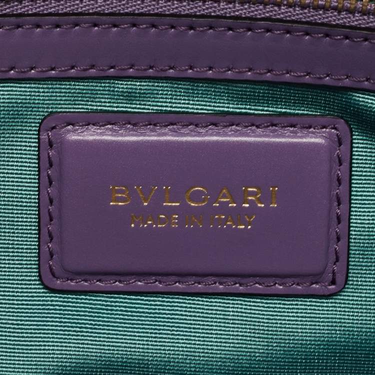 Pre Owned Bvlgari Purple Leather Medium Serpenti Forever Shoulder Bag