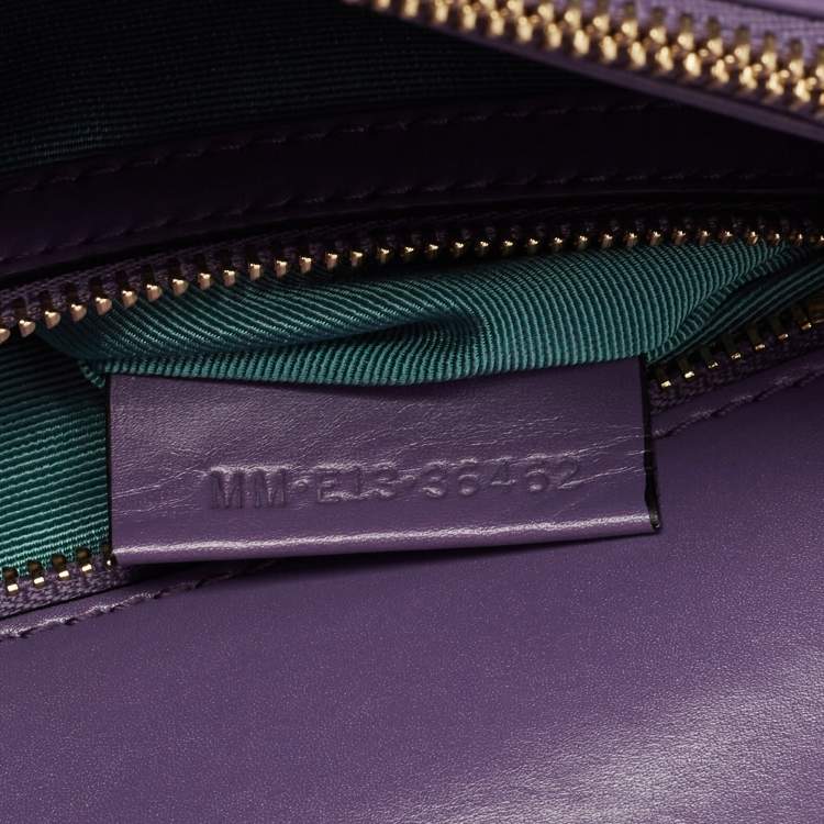 Pre Owned Bvlgari Purple Leather Medium Serpenti Forever Shoulder Bag