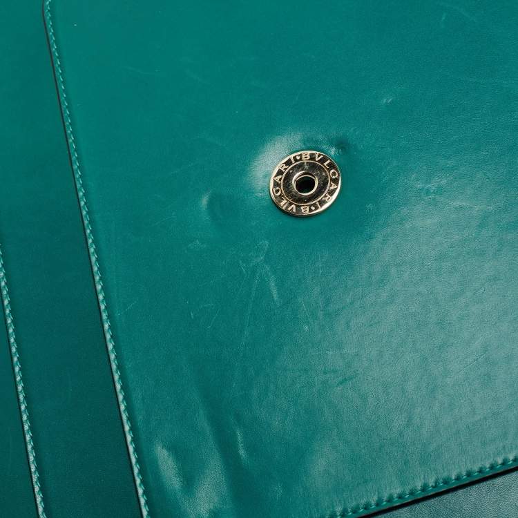 Pre Owned Bvlgari Green Leather Large Serpenti Forever Shoulder Bag
