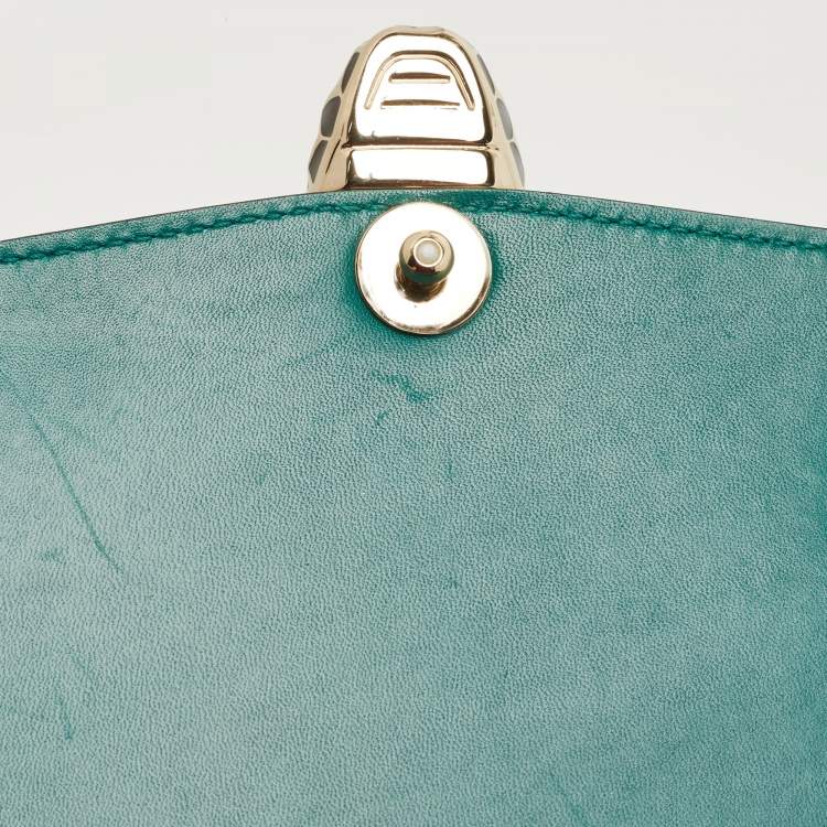 Pre Owned Bvlgari Green Leather Large Serpenti Forever Shoulder Bag