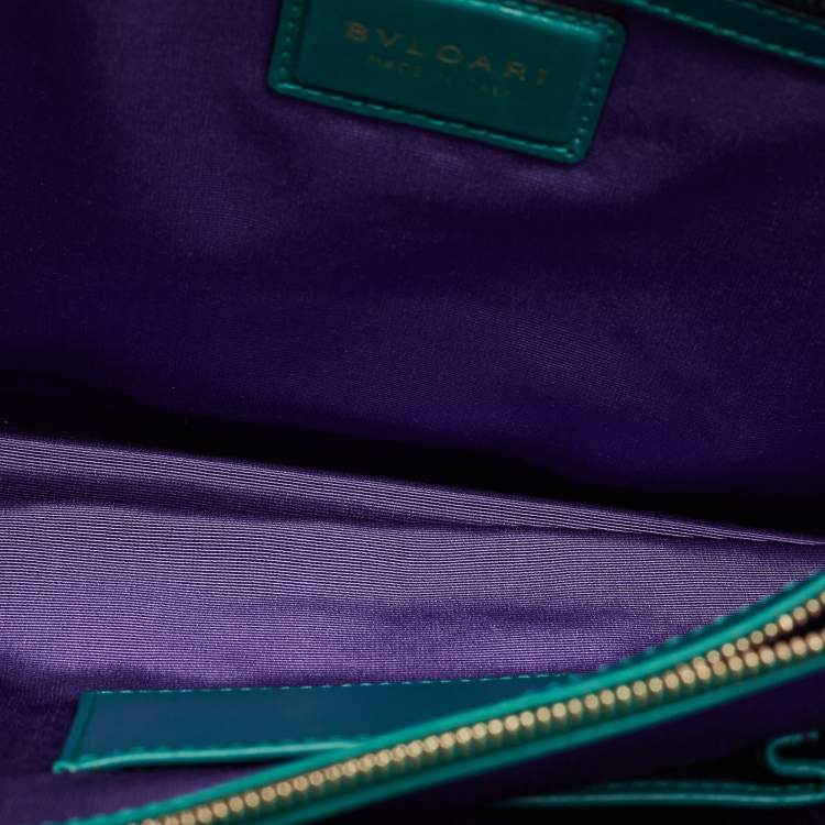 Pre Owned Bvlgari Green Leather Large Serpenti Forever Shoulder Bag