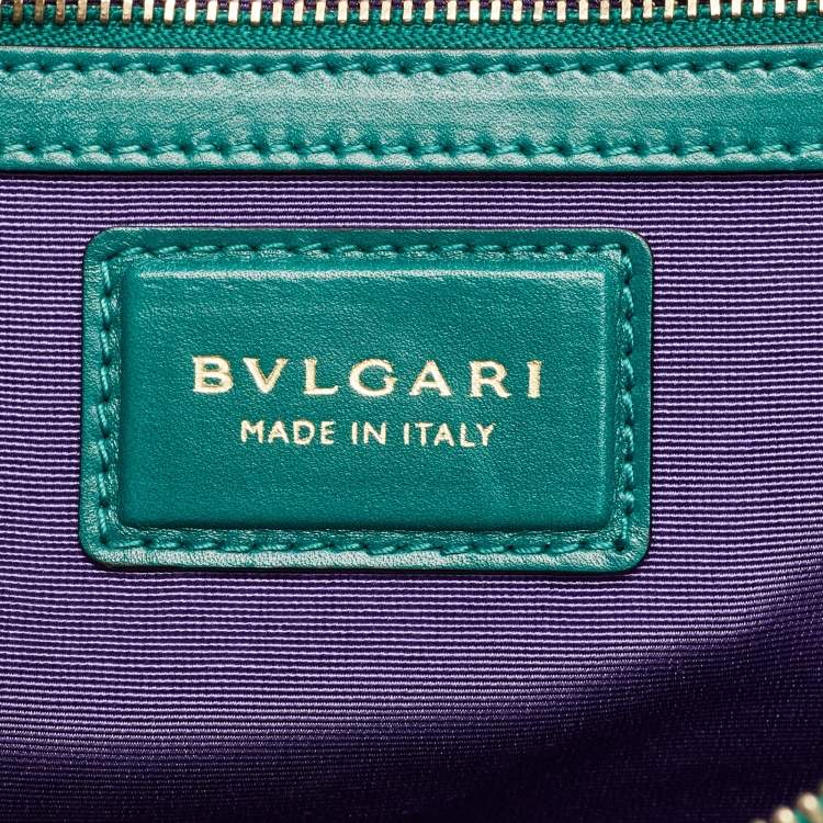 Pre Owned Bvlgari Green Leather Large Serpenti Forever Shoulder Bag
