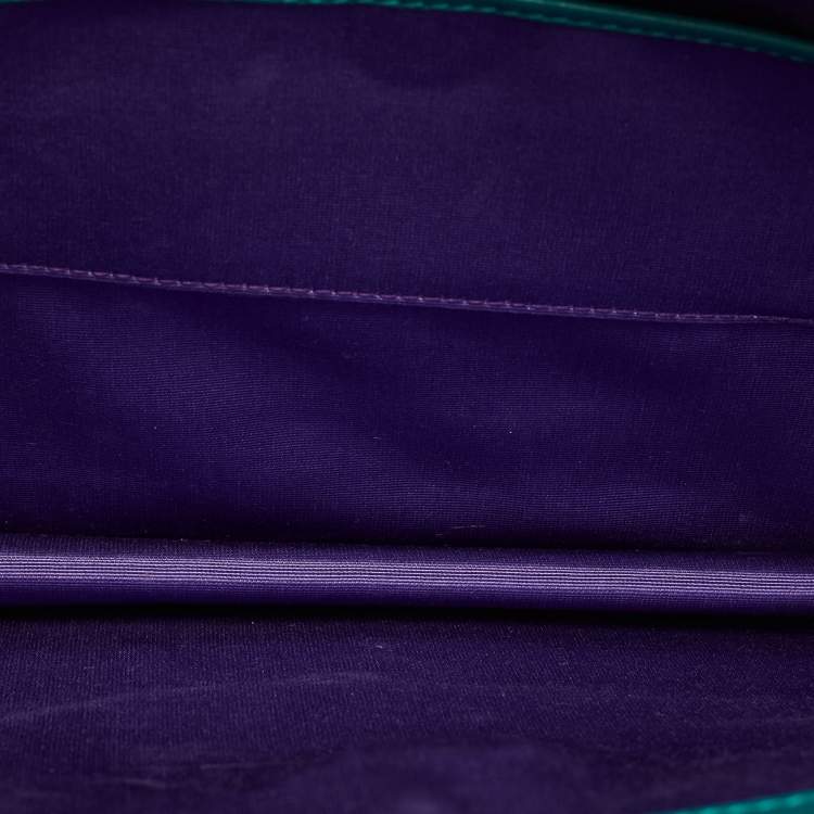 Pre Owned Bvlgari Green Leather Large Serpenti Forever Shoulder Bag