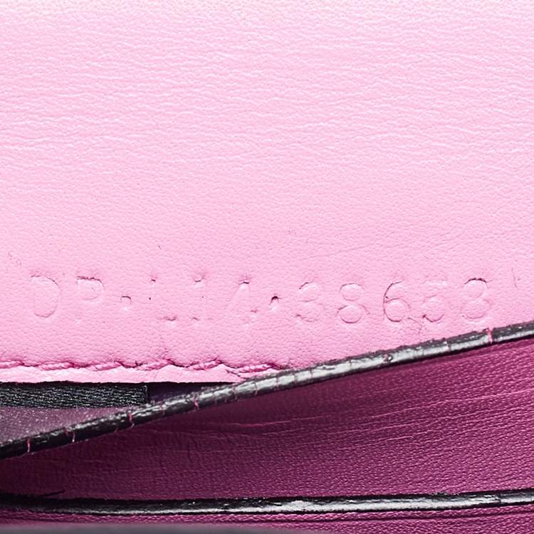 Pre Owned Bvlgari Pink Leather Serpenti Forever Card Case Chain Bag