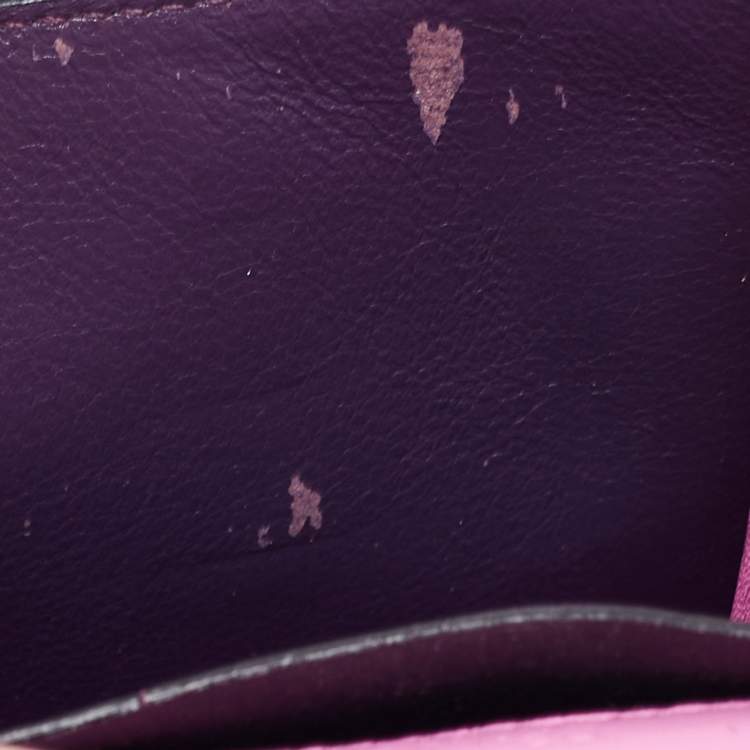 Pre Owned Bvlgari Pink Leather Serpenti Forever Card Case Chain Bag