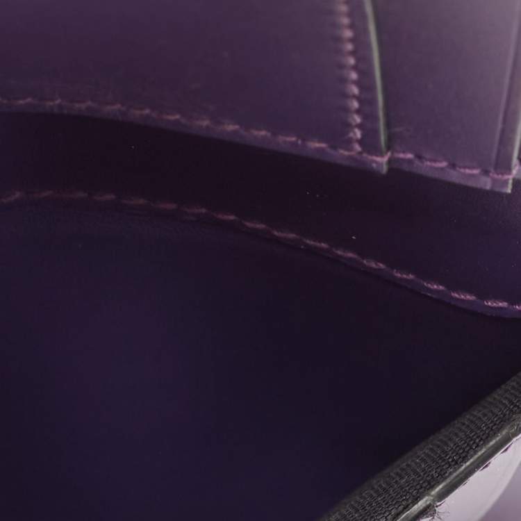 Pre Owned Bvlgari Green/Purple Leather Serpenti Forever Card Case