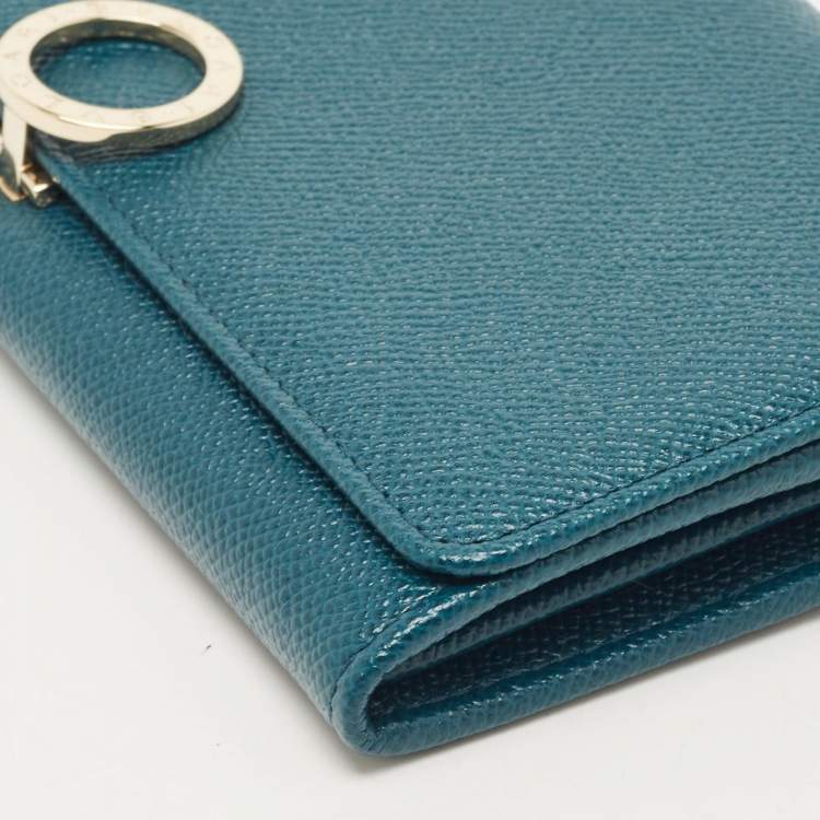 Pre Owned Bvlgari Green Leather Bvlgari Bvlgari Flap Continental Wallet