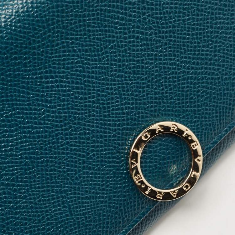 Pre Owned Bvlgari Green Leather Bvlgari Bvlgari Flap Continental Wallet
