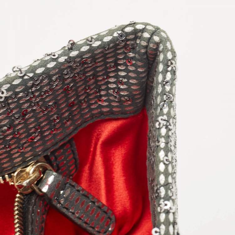 Pre Owned Bvlgari Silver Sequins Monete Clutch