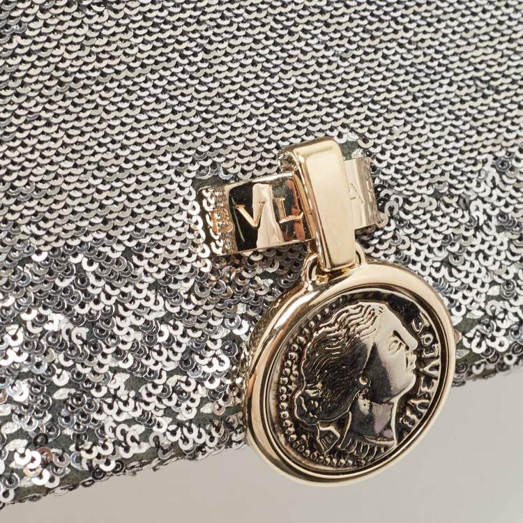 Pre Owned Bvlgari Silver Sequins Monete Clutch