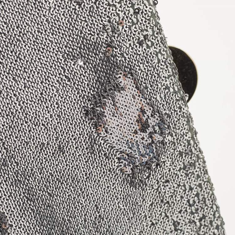 Pre Owned Bvlgari Silver Sequins Monete Clutch