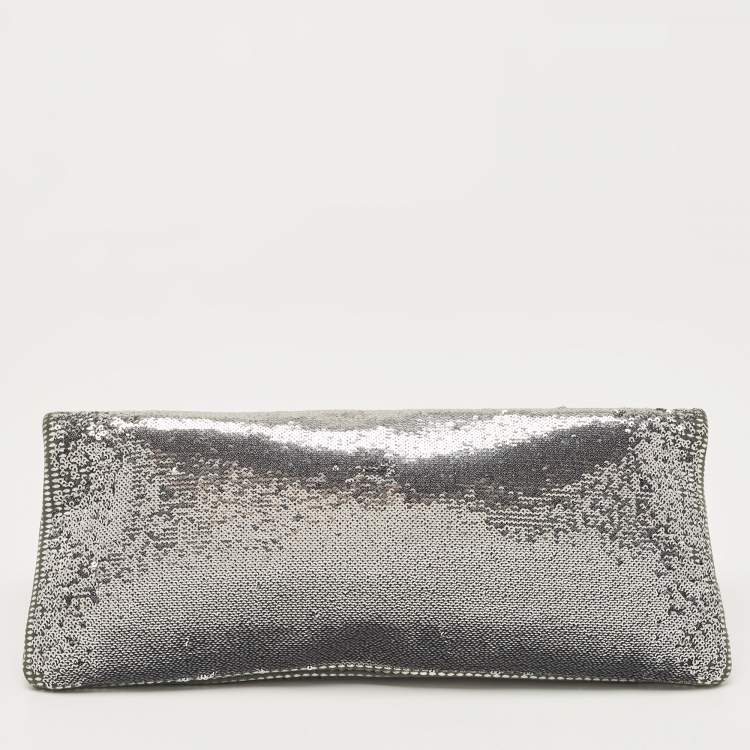 Pre Owned Bvlgari Silver Sequins Monete Clutch