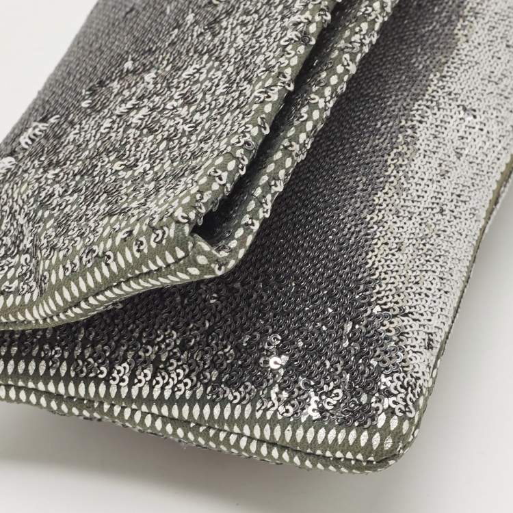 Pre Owned Bvlgari Silver Sequins Monete Clutch