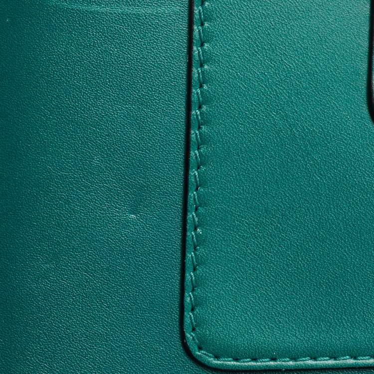 Pre Owned Bvlgari Green Leather Medium Serpenti Forever Top Handle Bag