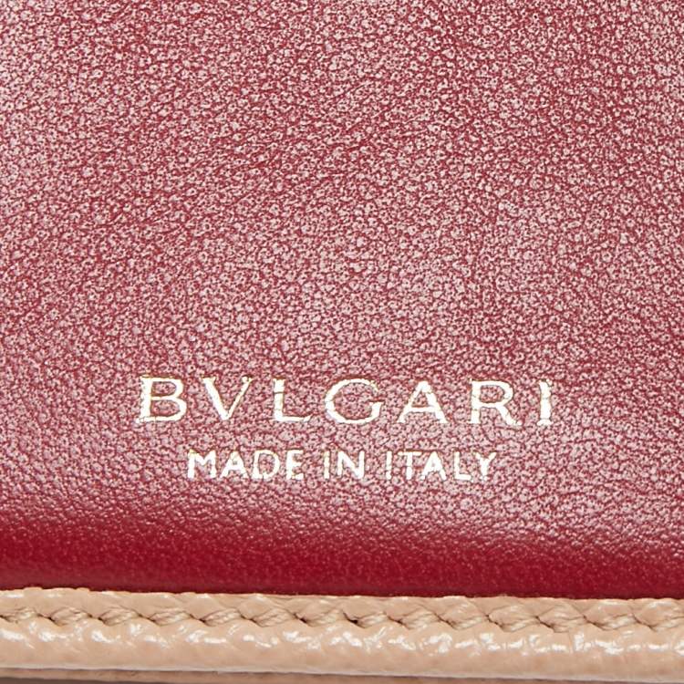 Pre Owned Bvlgari Light Pink Leather Icon Bit French Wallet
