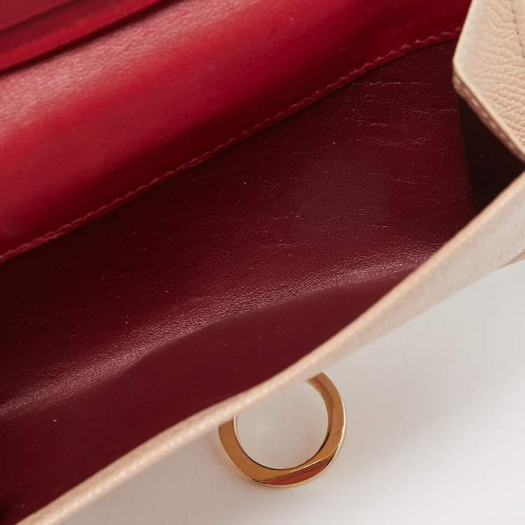 Pre Owned Bvlgari Light Pink Leather Icon Bit French Wallet
