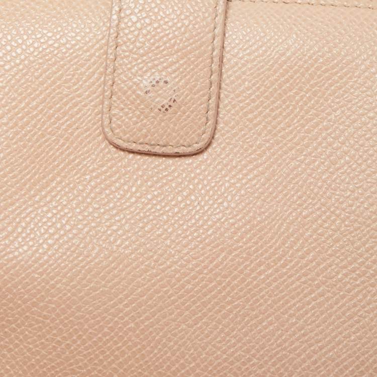 Pre Owned Bvlgari Light Pink Leather Icon Bit French Wallet