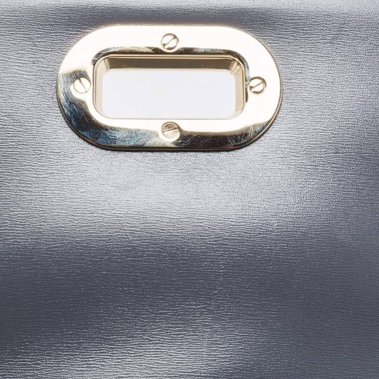 Pre Owned Bvlgari Beige/Grey Lizard Skin And Leather Icona Shoulder Bag