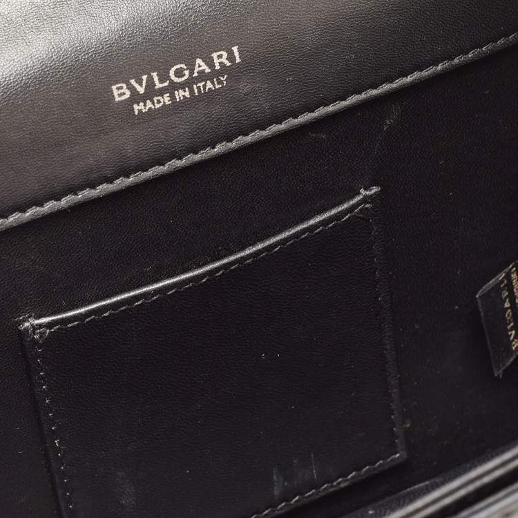 Pre Owned Bvlgari Black Leather Serpenti Forever Maxi Chain Small Crossbody Bag