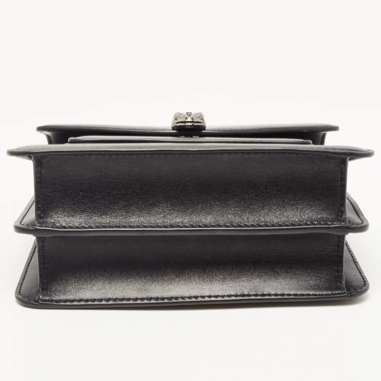 Pre Owned Bvlgari Black Leather Serpenti Forever Maxi Chain Small Crossbody Bag