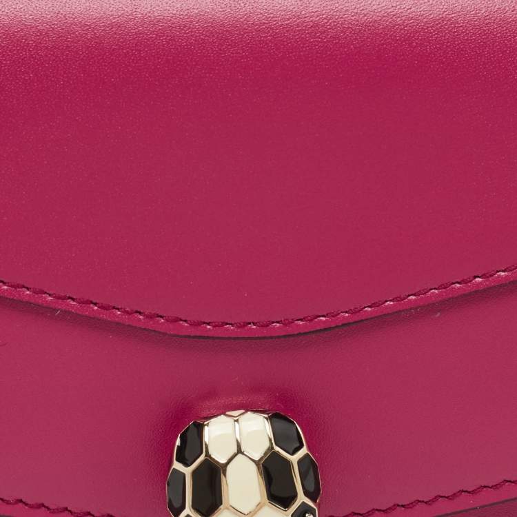 Pre Owned Bvlgari Fuchsia Leather Serpenti Forever Wallet
